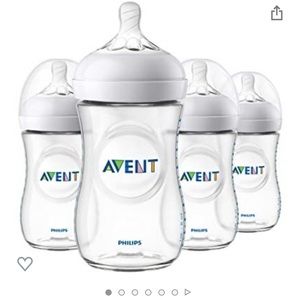 Philips Avent Natural Baby Bottle, Clear, 9 Ounce, 4 pack